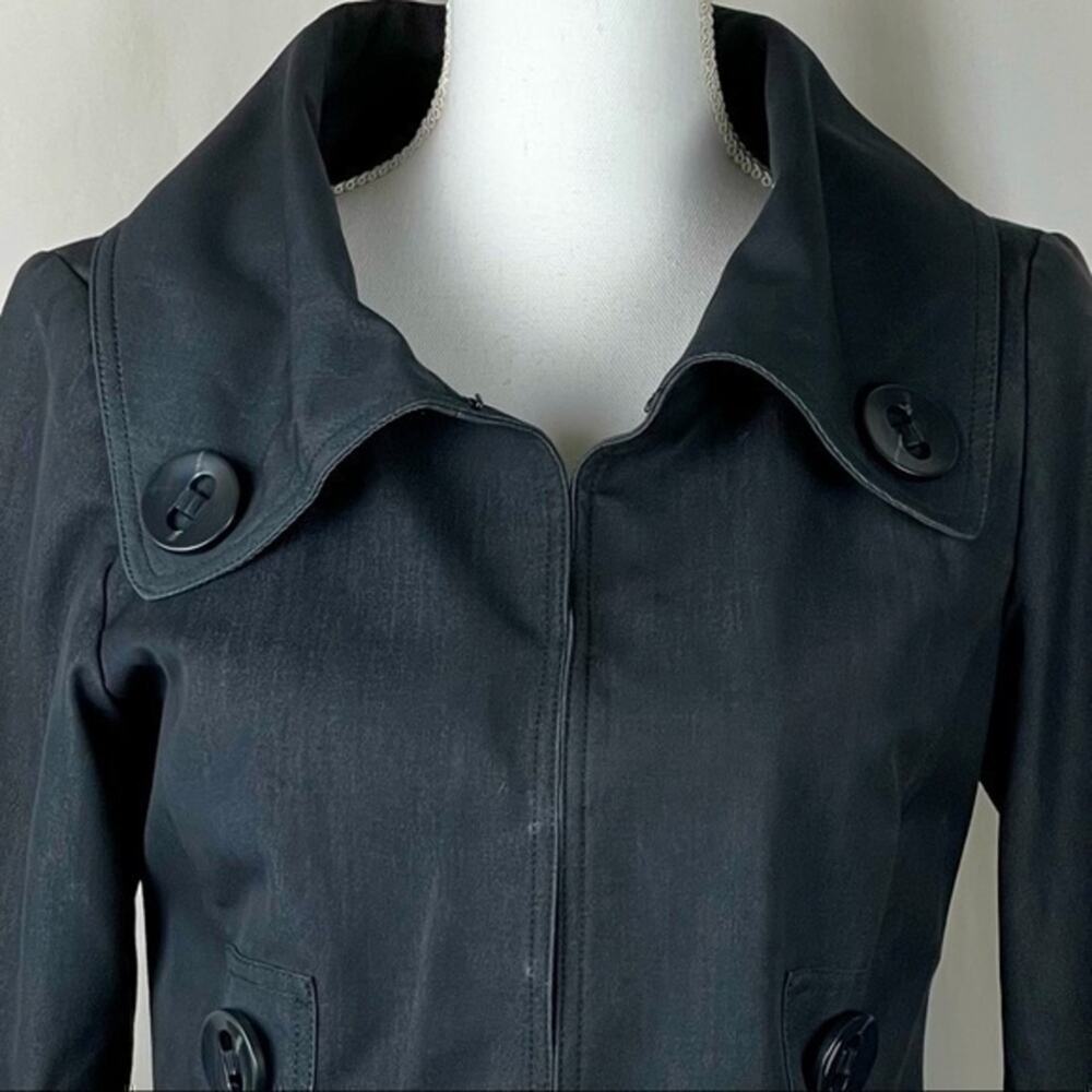 Sharagano Black Cropped Button-Accent Jacket - Picture 2 of 8